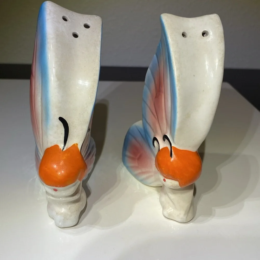 Vintage Japan Pixie Fairy Butterfly Salt & Pepper Shakers - Picture 5 of 10